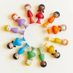 Sarah's Silks Clicques Handmade Wooden Dolls-Ebony
