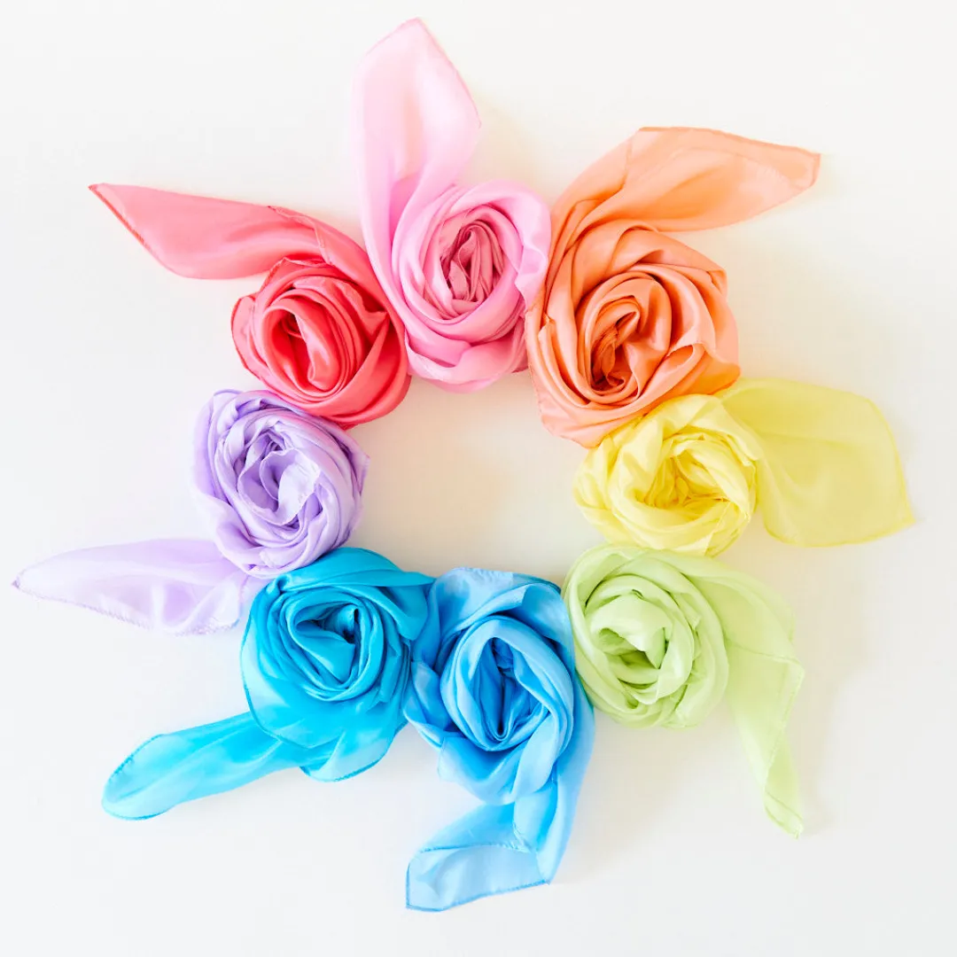 Sarah's Silks Playsilk Sets-Large May Day Playsilk Set Of 8 With May Day Ring