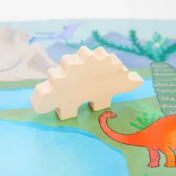 Sarah's Silks Wooden Animals-Wooden Stegosaurus