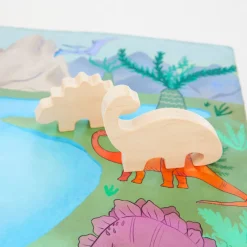 Sarah's Silks Wooden Animals-Wooden Triceratops