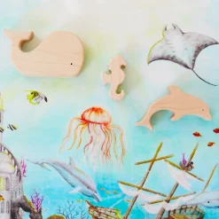 Sarah's Silks Mermaid Party-Wooden Whale